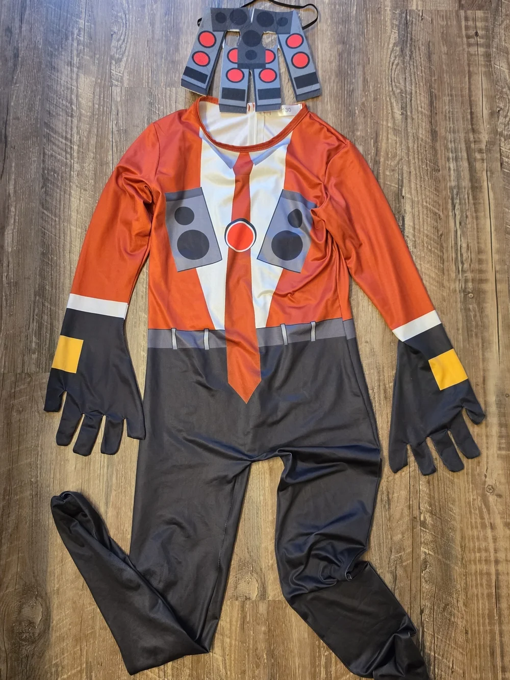 Skibidi Toilet Titan Speakerman Cosplay Costume Jumpsuit with Mask Kids 130